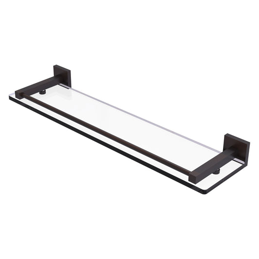 Allied Brass Montero 22" x 5.7" Venetian Bronze Solid Brass Glass Shelf With Gallery Rail