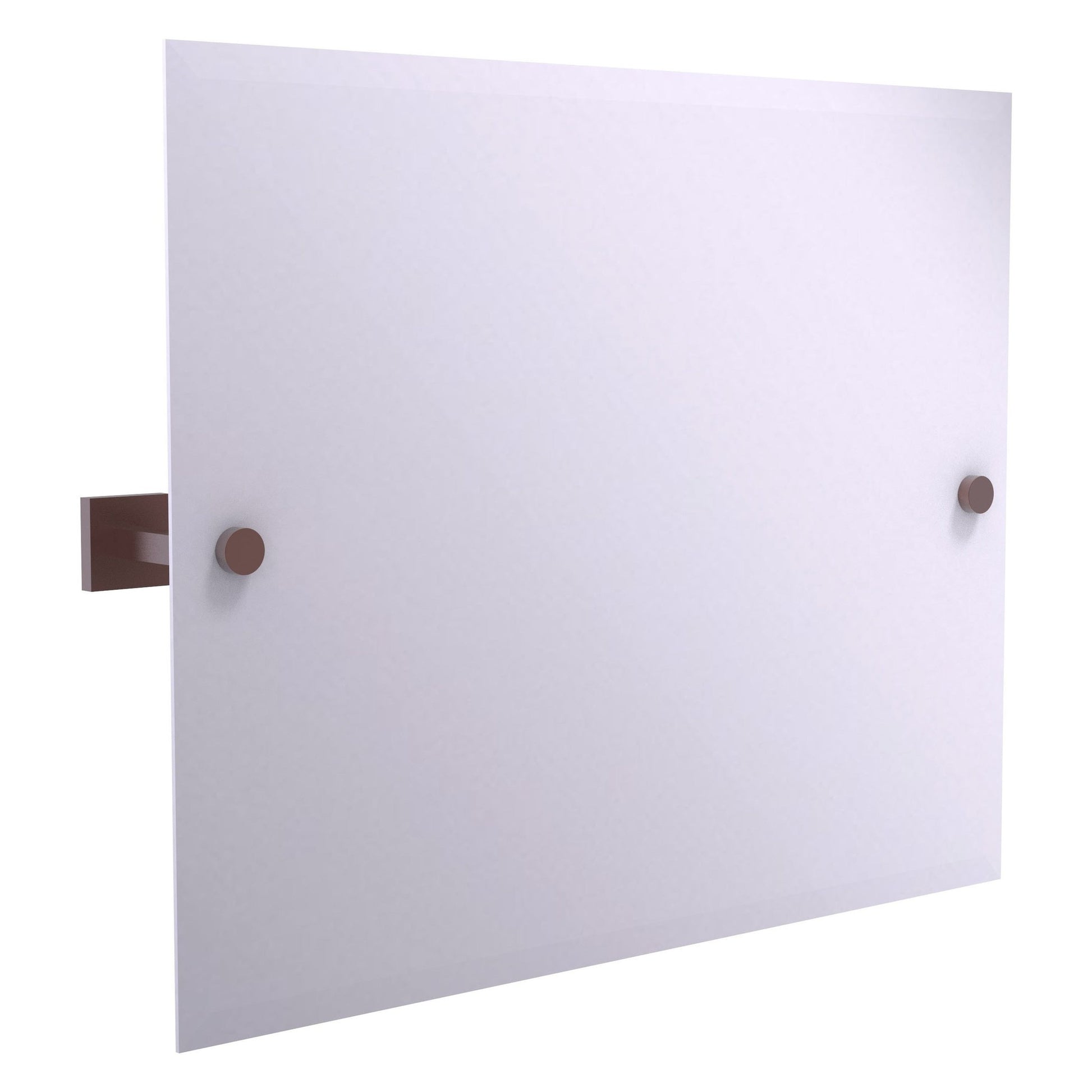 Allied Brass Montero 26" x 3.7" Antique Copper Solid Brass Contemporary Frameless Landscape Rectangular Tilt Mirror With Beveled Edge