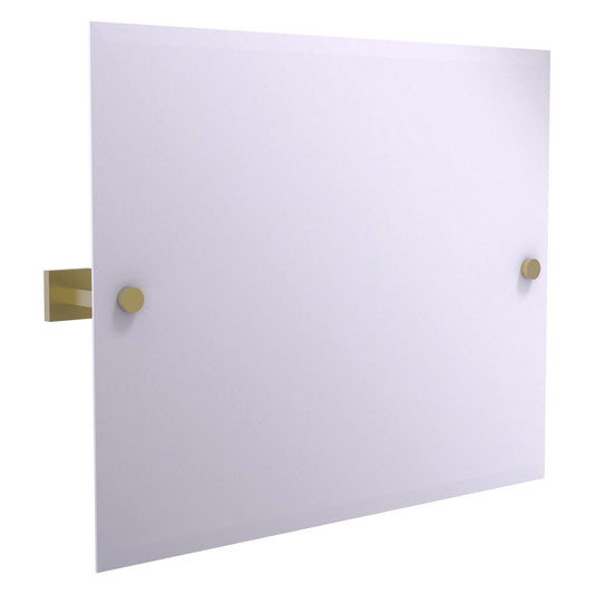 Allied Brass Montero 26" x 3.7" Satin Brass Solid Brass Contemporary Frameless Landscape Rectangular Tilt Mirror With Beveled Edge