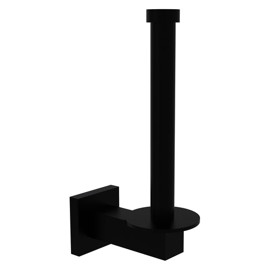 Allied Brass Montero 2.4" x 4.3" Matte Black Solid Brass Upright Toilet Tissue Holder and Reserve Roll Holder