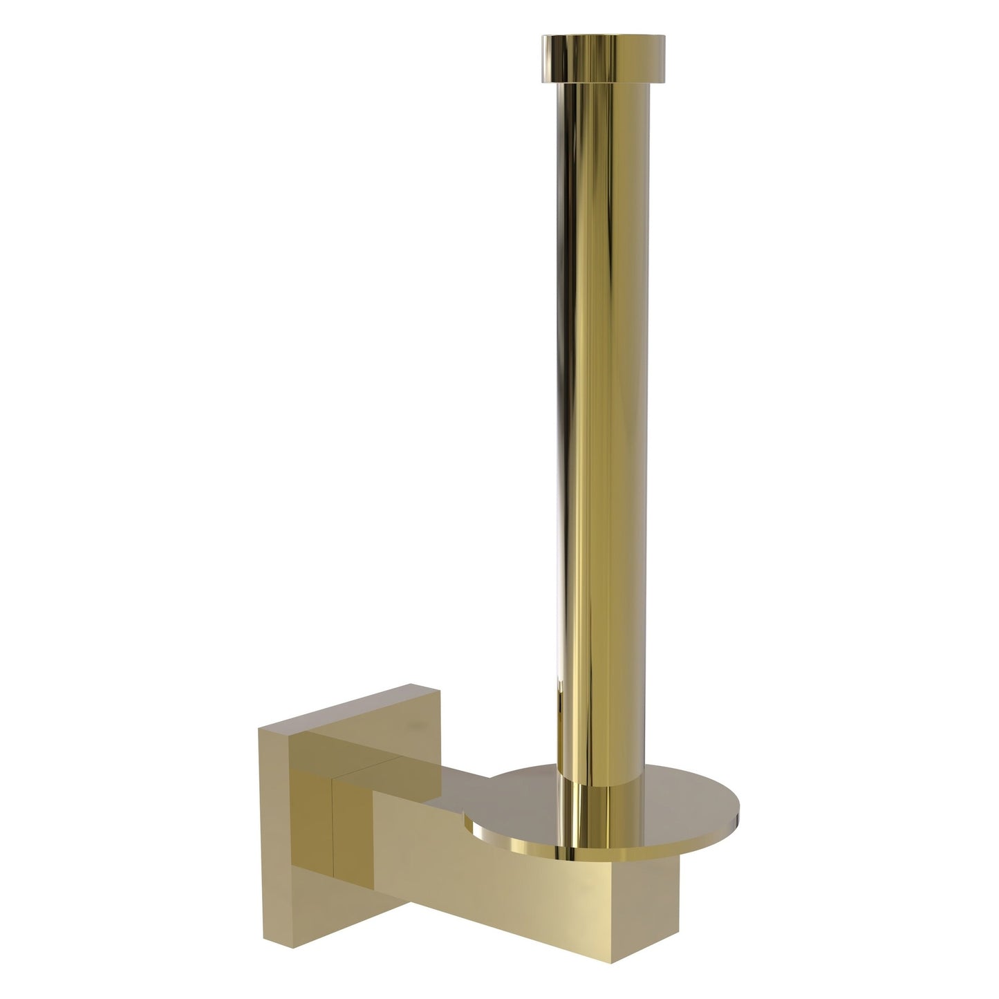 Allied Brass Montero 2.4" x 4.3" Unlacquered Brass Solid Brass Upright Toilet Tissue Holder and Reserve Roll Holder
