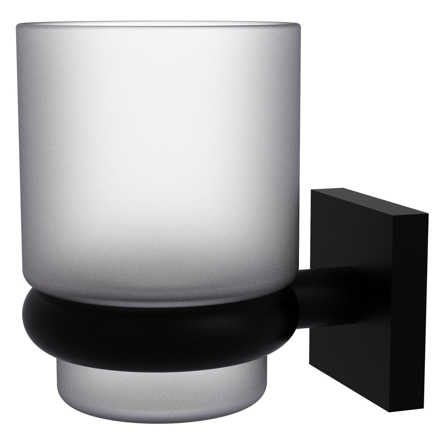 Allied Brass Montero 2.75" x 3.8" Matte Black Solid Brass Wall-Mounted Tumbler Holder