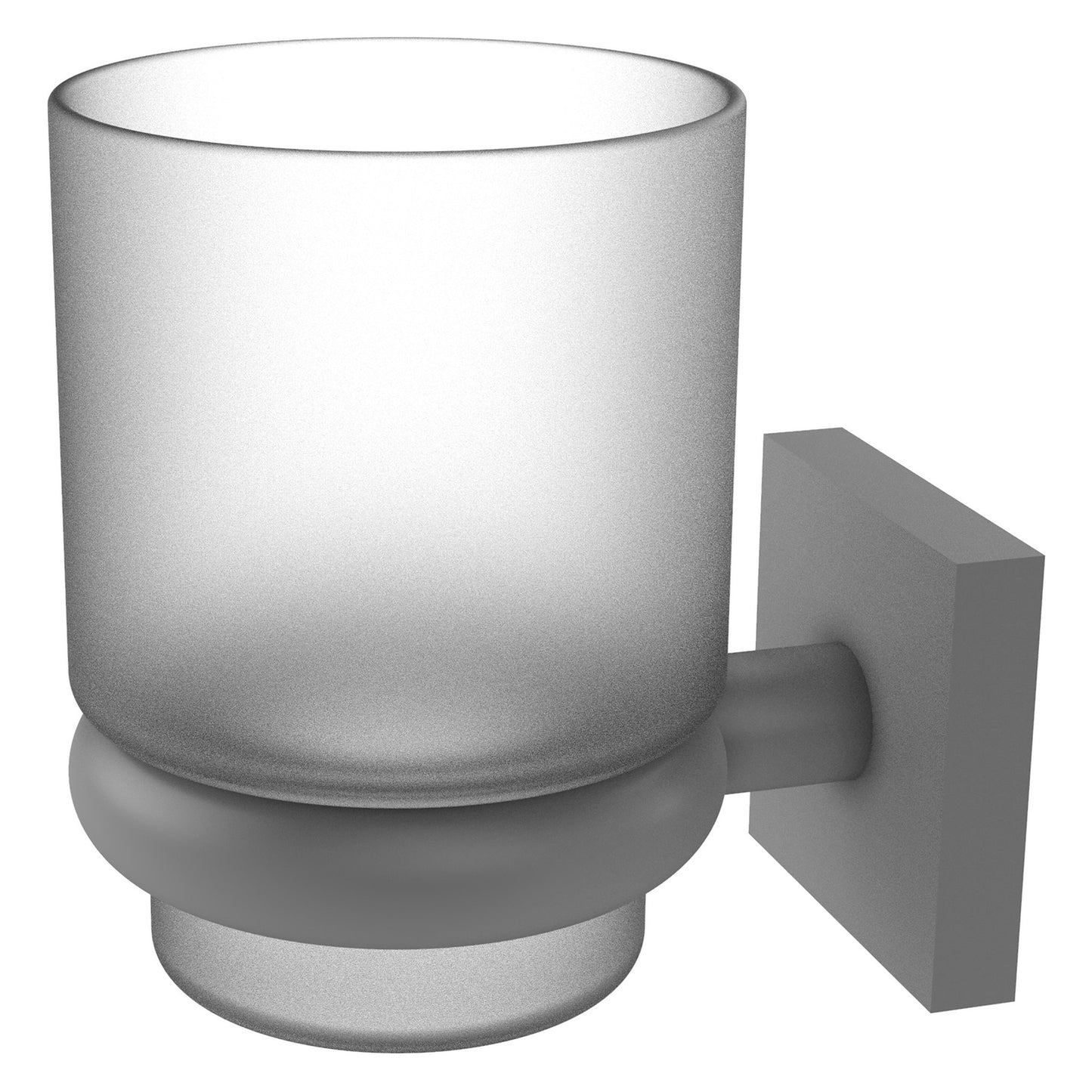 Allied Brass Montero 2.75" x 3.8" Matte Gray Solid Brass Wall-Mounted Tumbler Holder