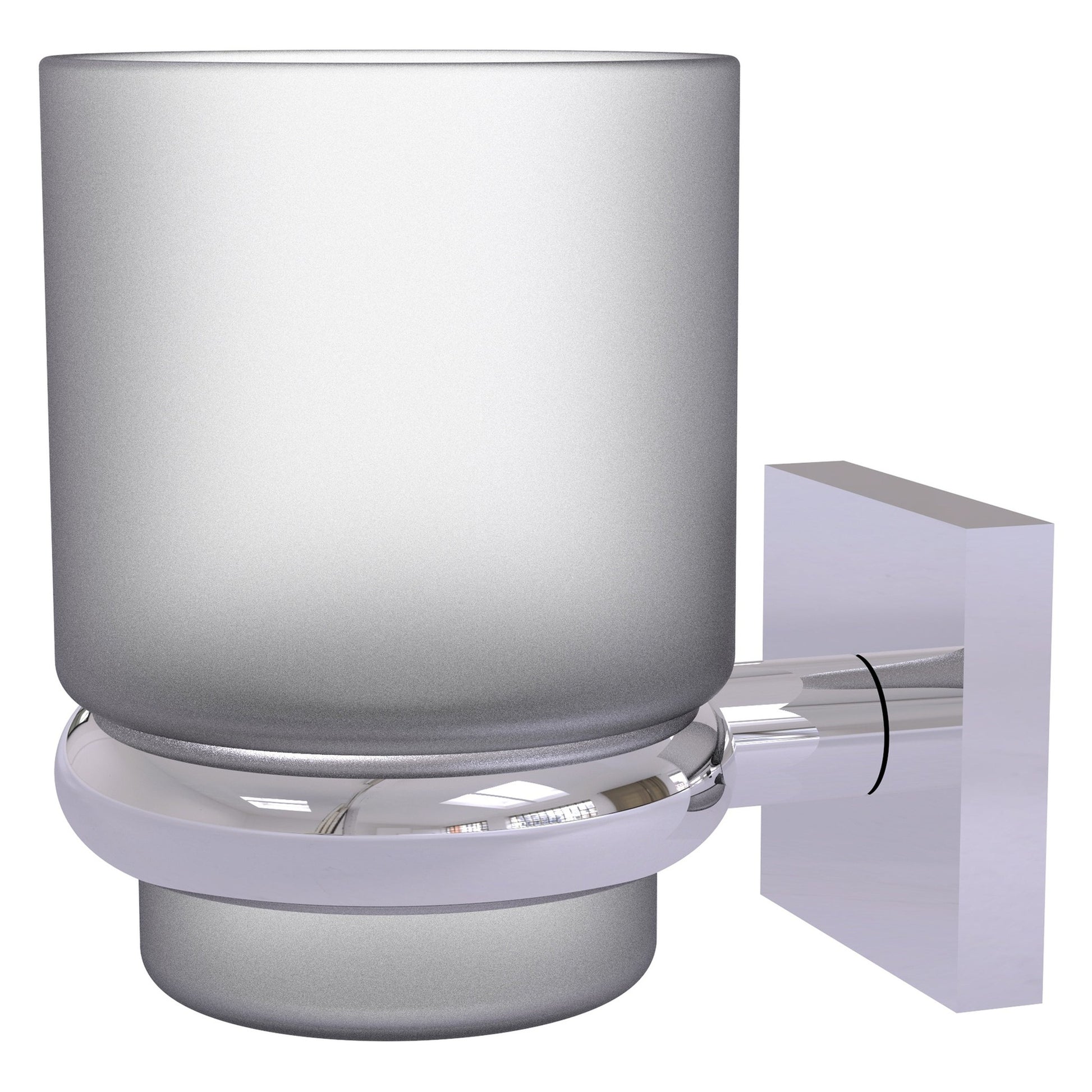 Allied Brass Montero 2.75" x 3.8" Polished Chrome Solid Brass Wall-Mounted Tumbler Holder