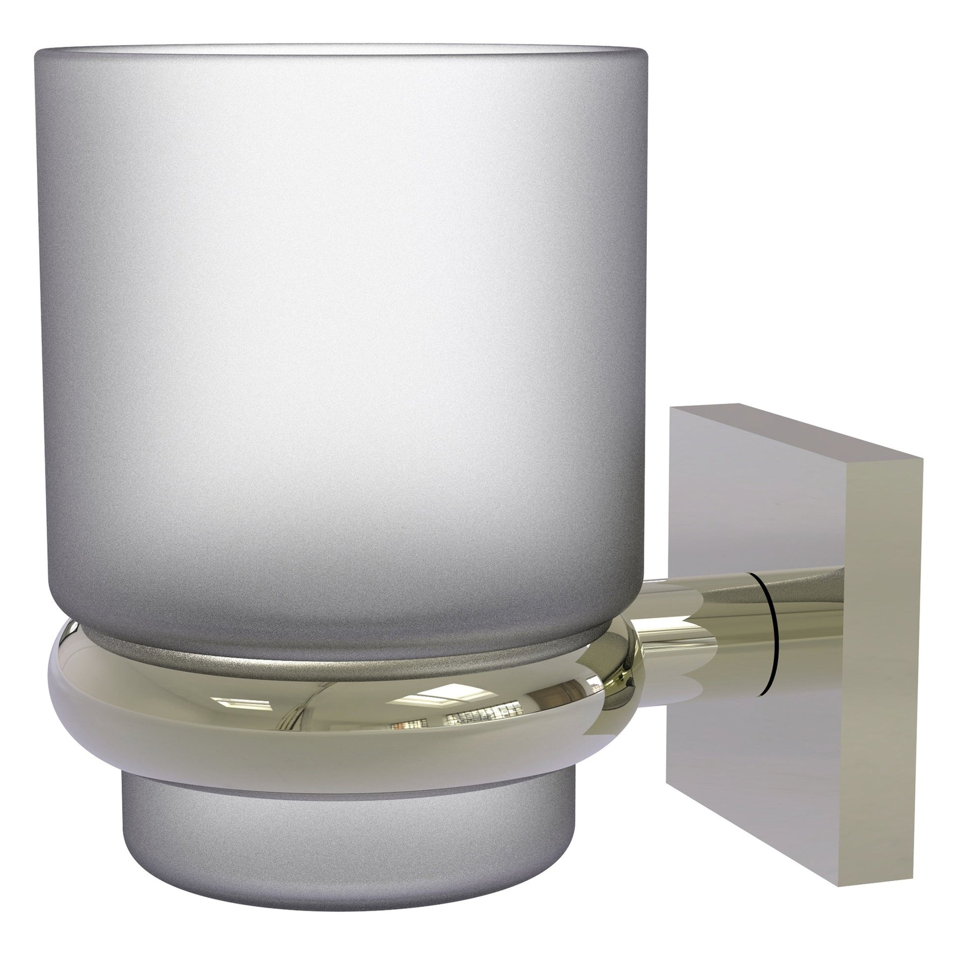 Allied Brass Montero 2.75" x 3.8" Polished Nickel Solid Brass Wall-Mounted Tumbler Holder