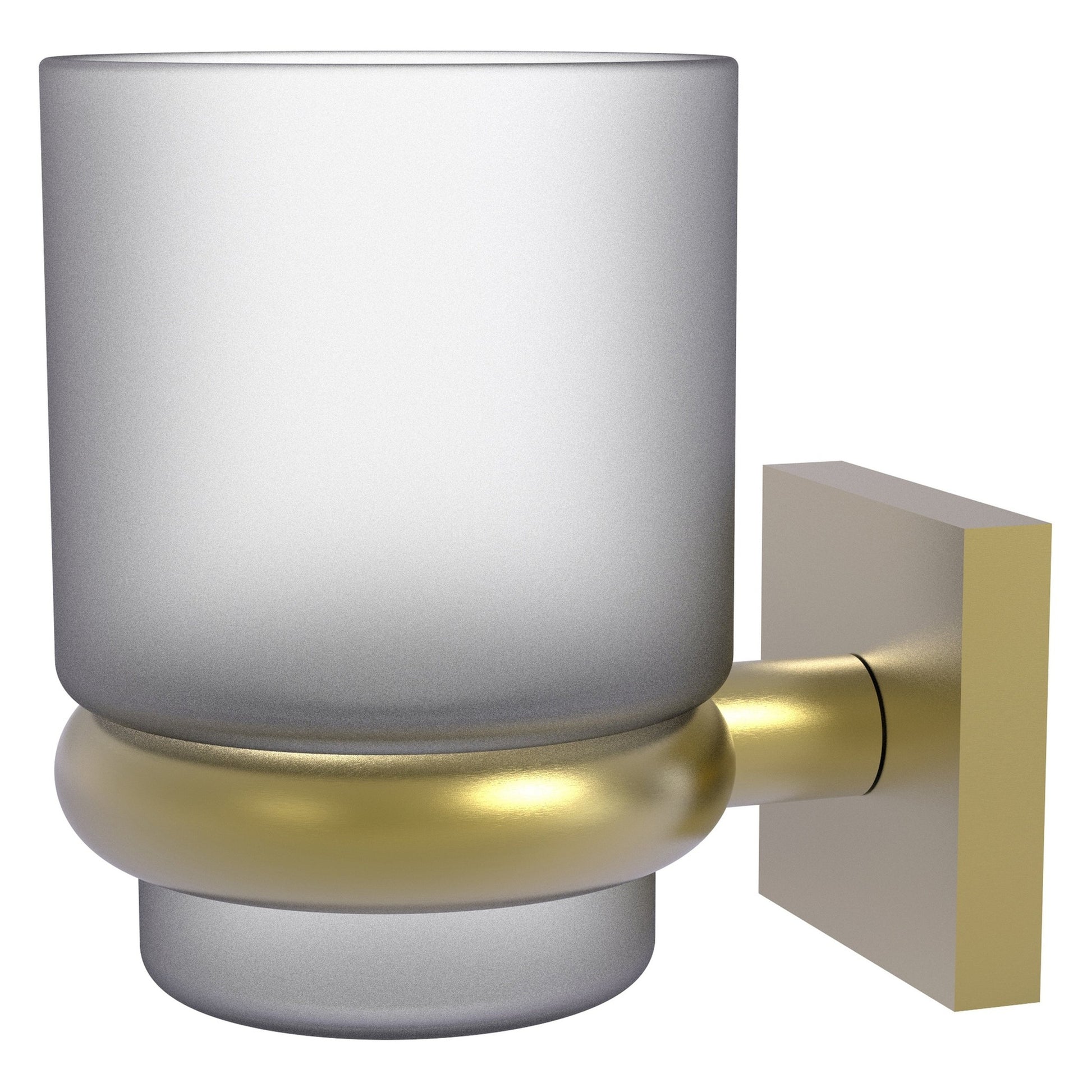 Allied Brass Montero 2.75" x 3.8" Satin Brass Solid Brass Wall-Mounted Tumbler Holder