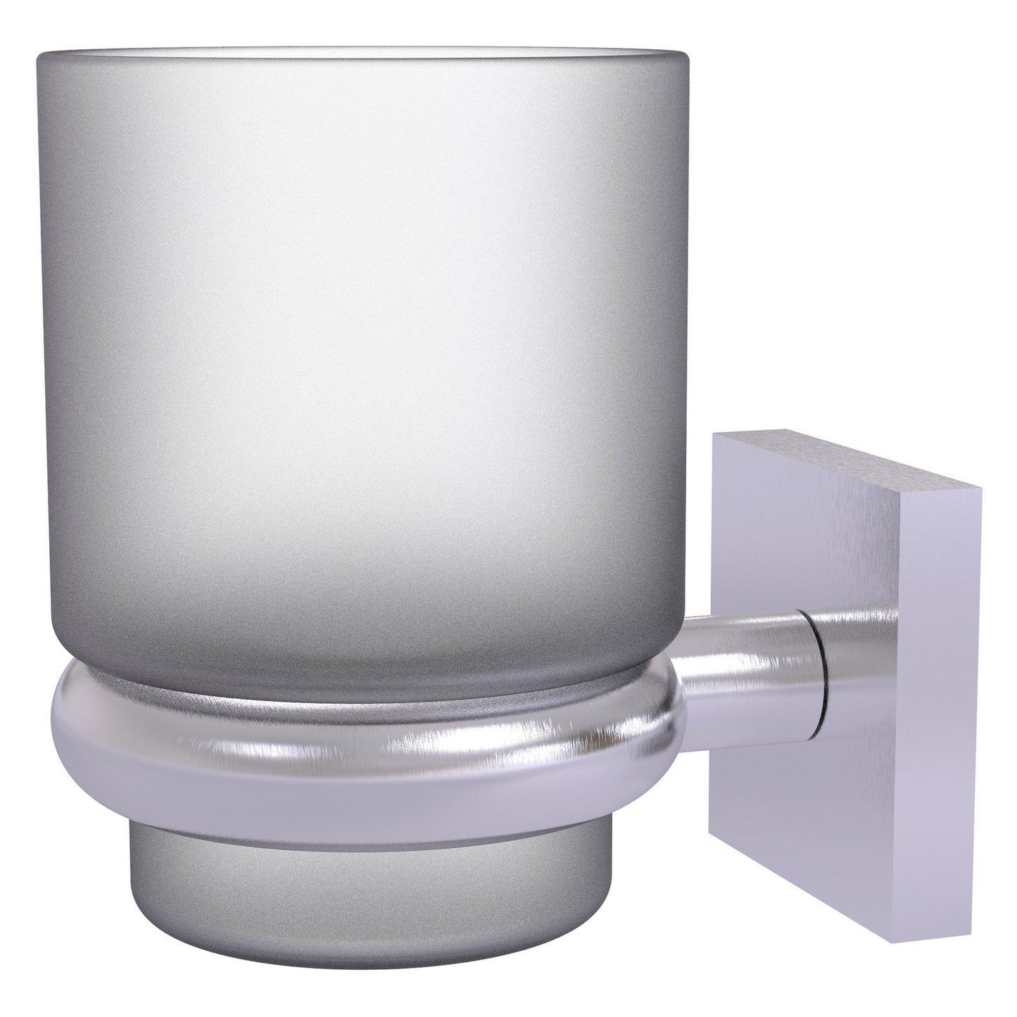 Allied Brass Montero 2.75" x 3.8" Satin Chrome Solid Brass Wall-Mounted Tumbler Holder