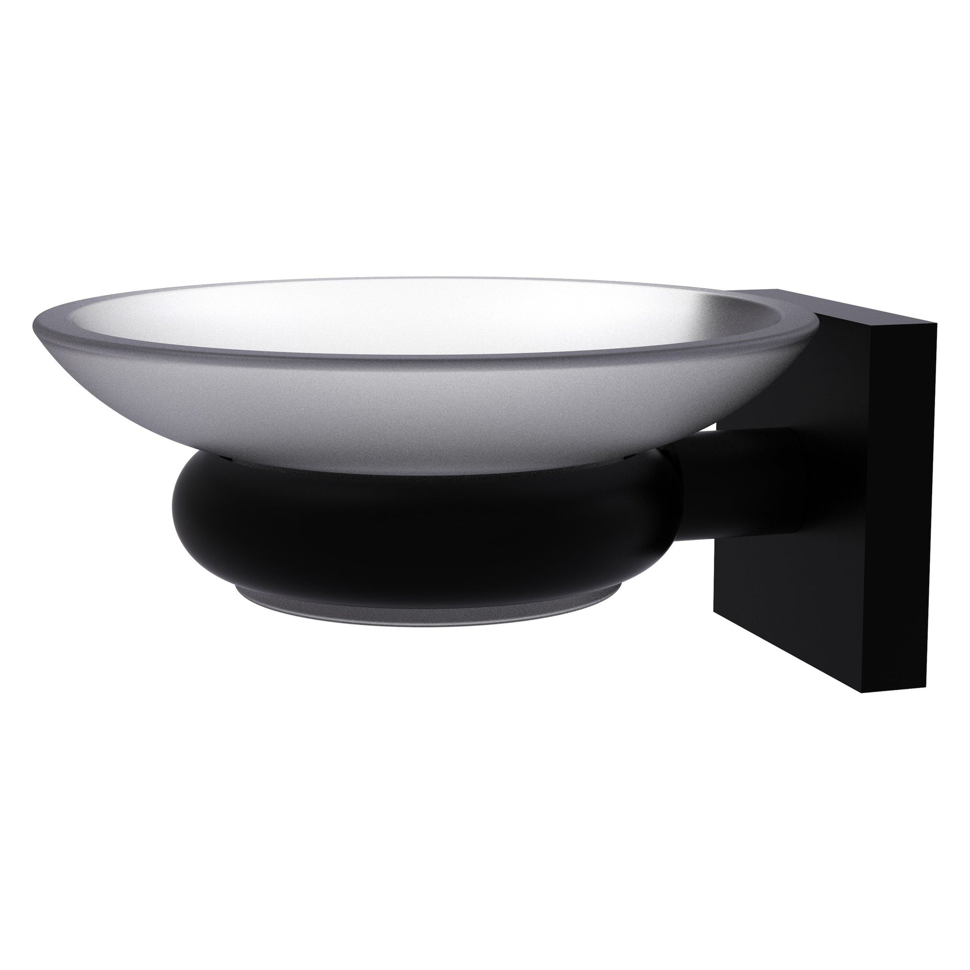 Allied Brass Montero 4" x 4.6" Matte Black Solid Brass Wall-Mounted Soap Dish