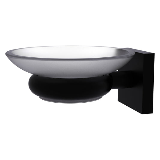 Allied Brass Montero 4" x 4.6" Matte Black Solid Brass Wall-Mounted Soap Dish