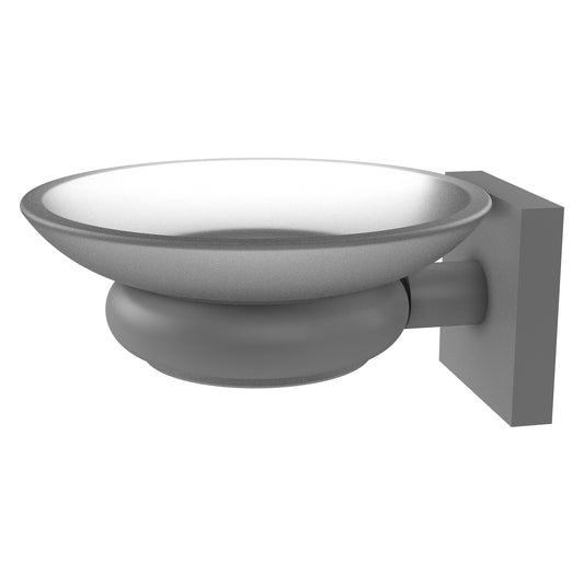 Allied Brass Montero 4" x 4.6" Matte Gray Solid Brass Wall-Mounted Soap Dish
