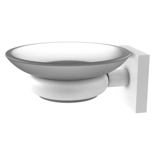 Allied Brass Montero 4" x 4.6" Matte White Solid Brass Wall-Mounted Soap Dish