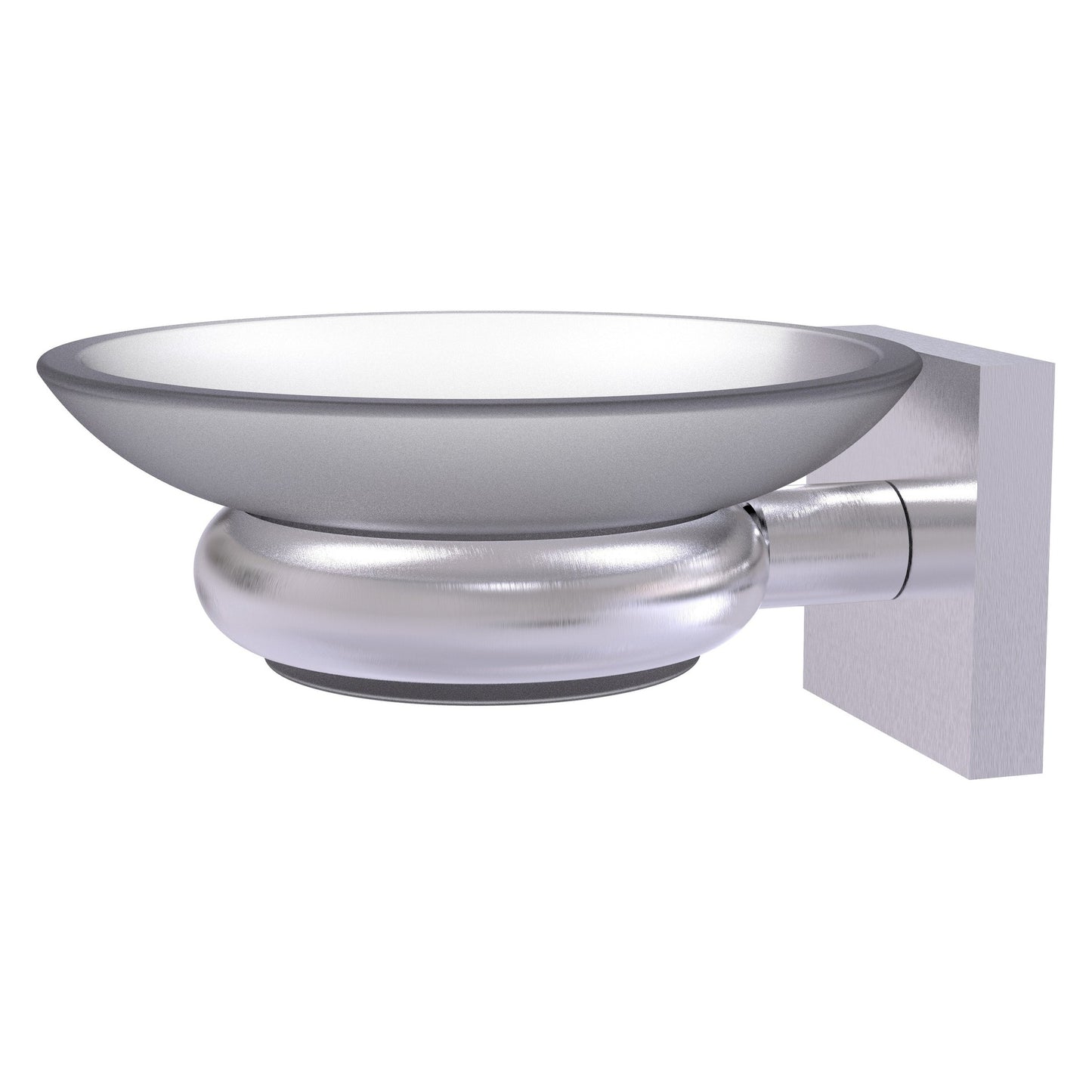 Allied Brass Montero 4" x 4.6" Satin Chrome Solid Brass Wall-Mounted Soap Dish