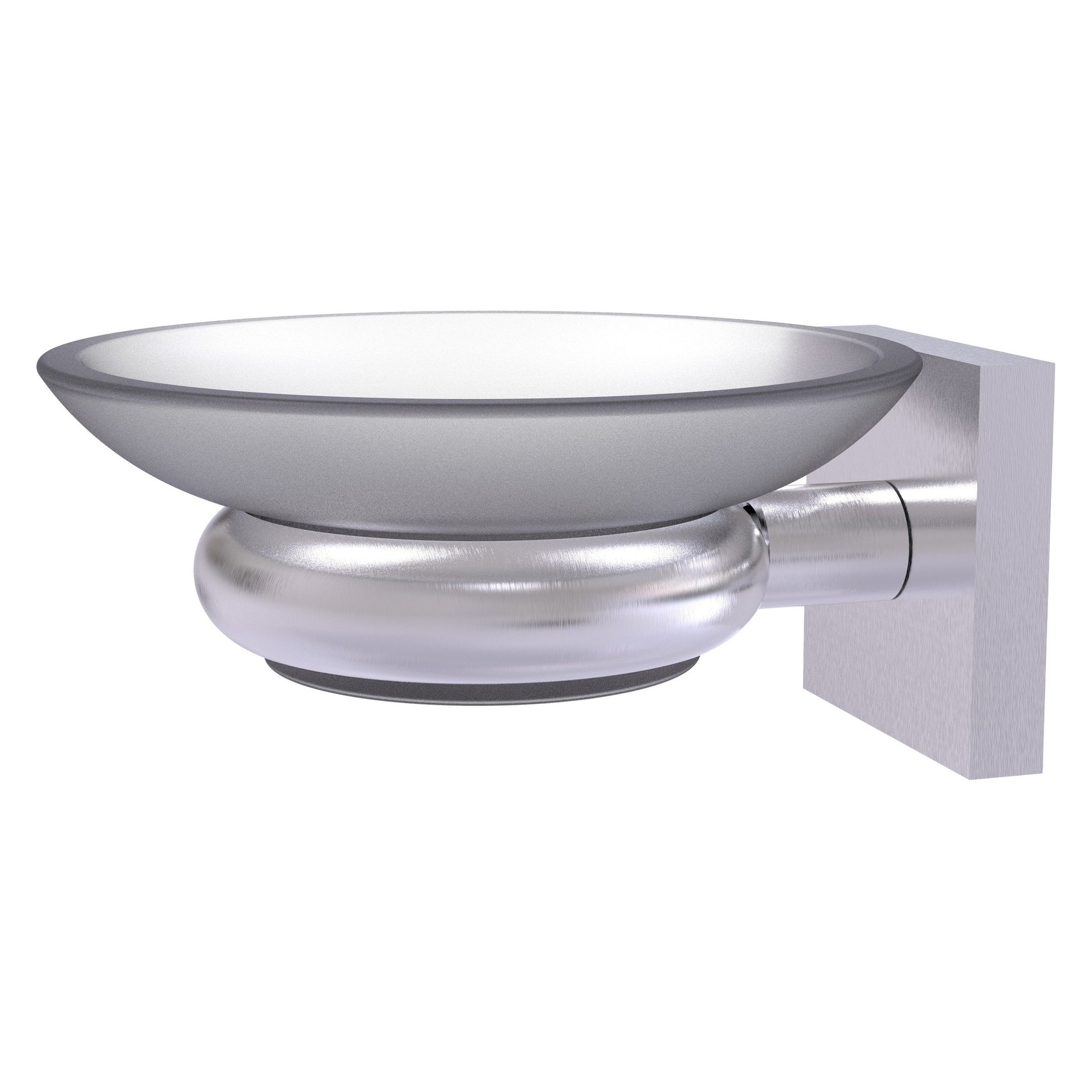 Allied Brass Montero 4" x 4.6" Satin Chrome Solid Brass Wall-Mounted Soap Dish