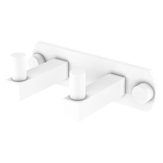 Allied Brass Montero 5.5" x 2.8" Matte White Solid Brass 2-Position Multi Hook