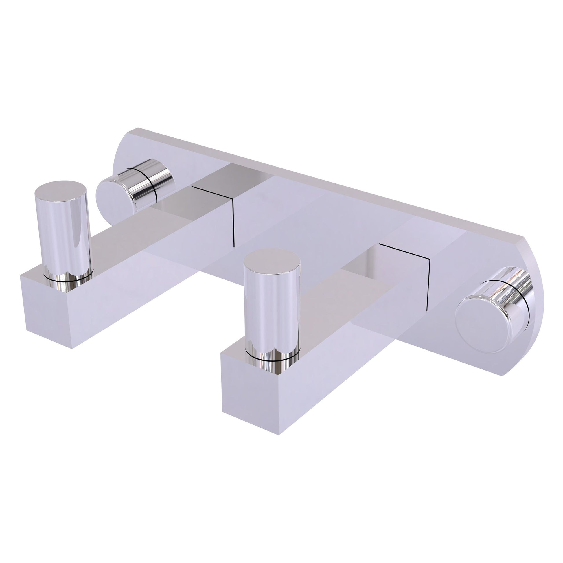 Allied Brass Montero 5.5" x 2.8" Polished Chrome Solid Brass 2-Position Multi Hook