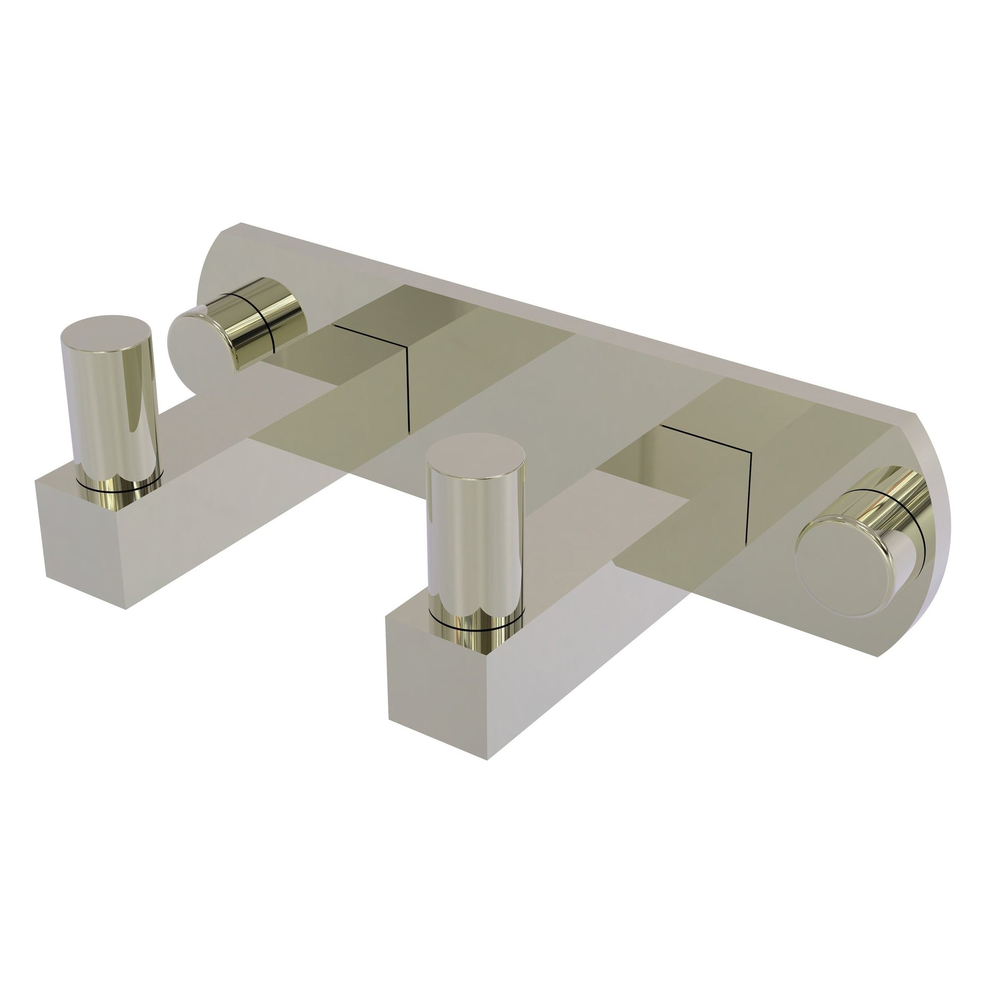 Allied Brass Montero 5.5" x 2.8" Polished Nickel Solid Brass 2-Position Multi Hook