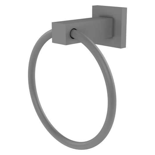 Allied Brass Montero 6" x 3.7" Matte Gray Solid Brass Towel Ring