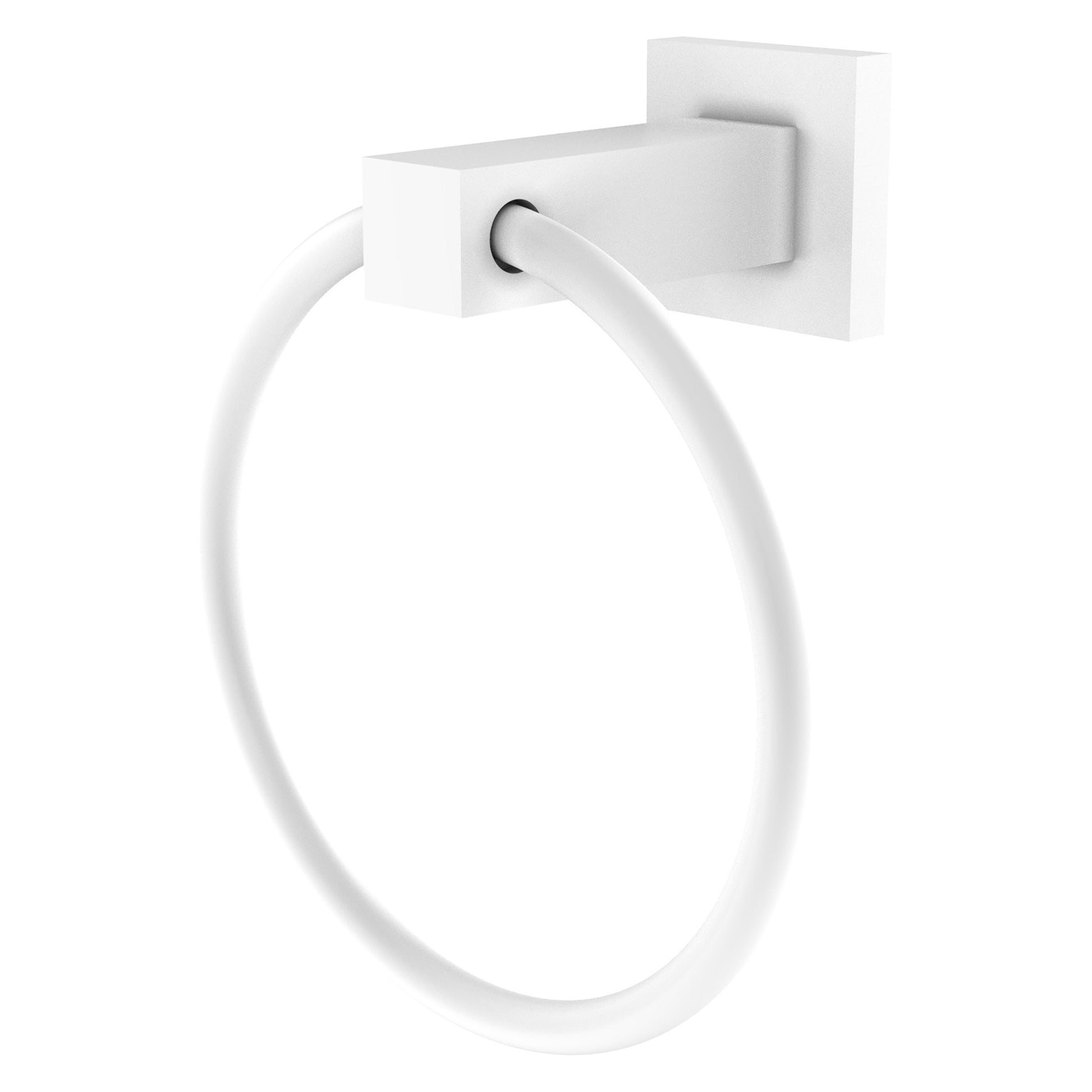 Allied Brass Montero 6" x 3.7" Matte White Solid Brass Towel Ring