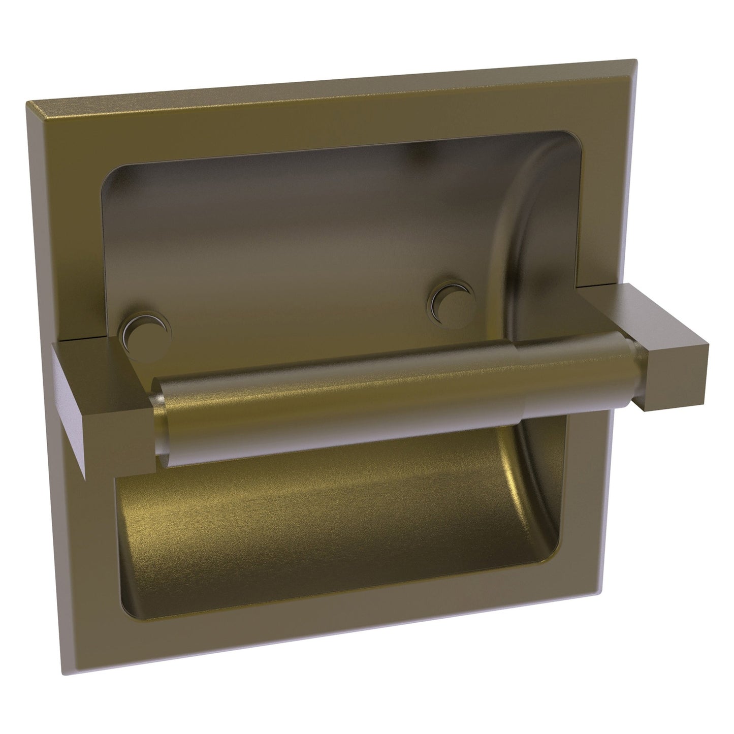 Allied Brass Montero 6.1" x 6.1" Antique Brass Solid Brass Recessed Toilet Paper Holder