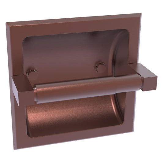 Allied Brass Montero 6.1" x 6.1" Antique Copper Solid Brass Recessed Toilet Paper Holder