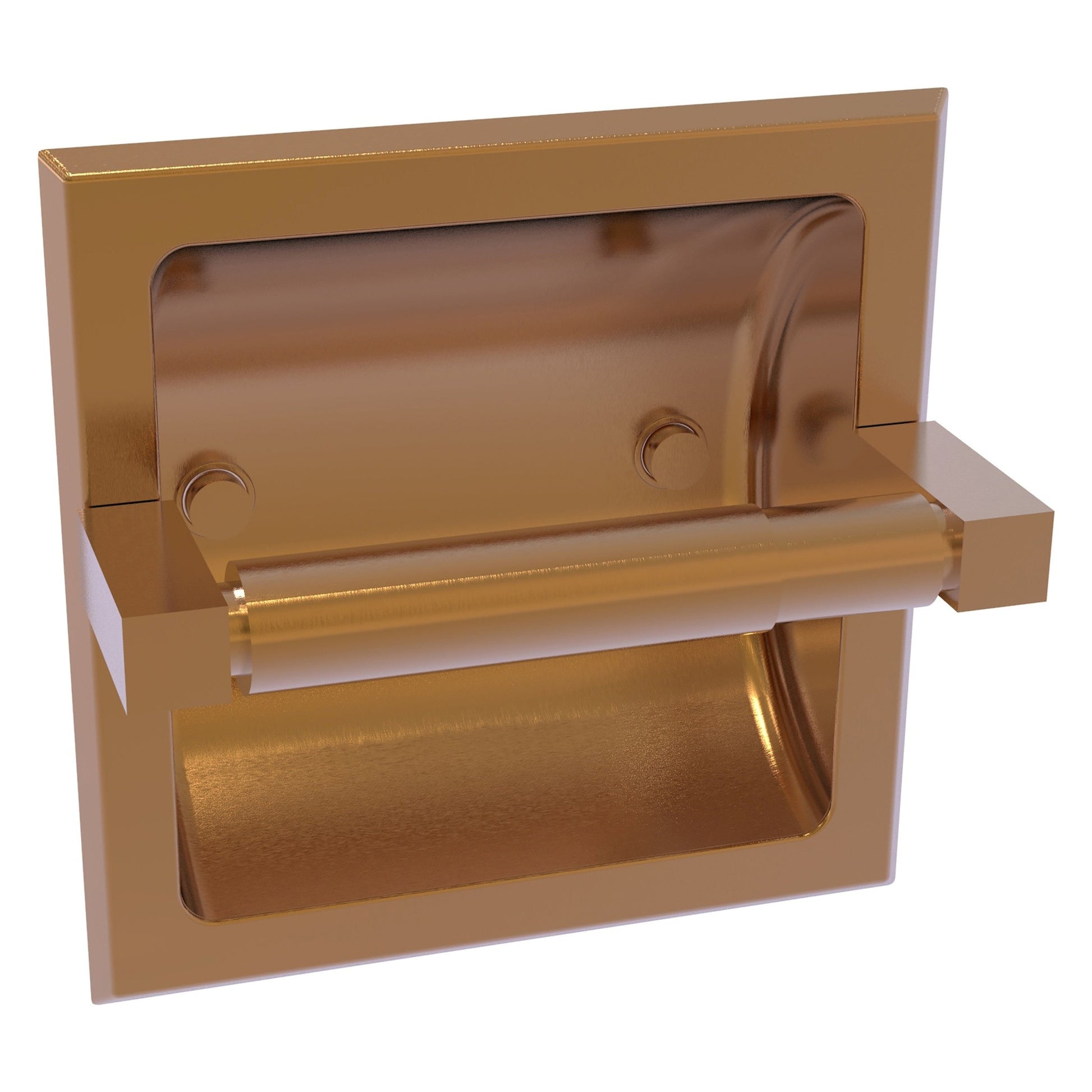 Allied Brass Montero 6.1" x 6.1" Brushed Bronze Solid Brass Recessed Toilet Paper Holder