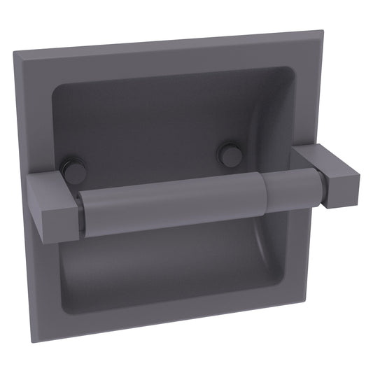 Allied Brass Montero 6.1" x 6.1" Matte Gray Solid Brass Recessed Toilet Paper Holder