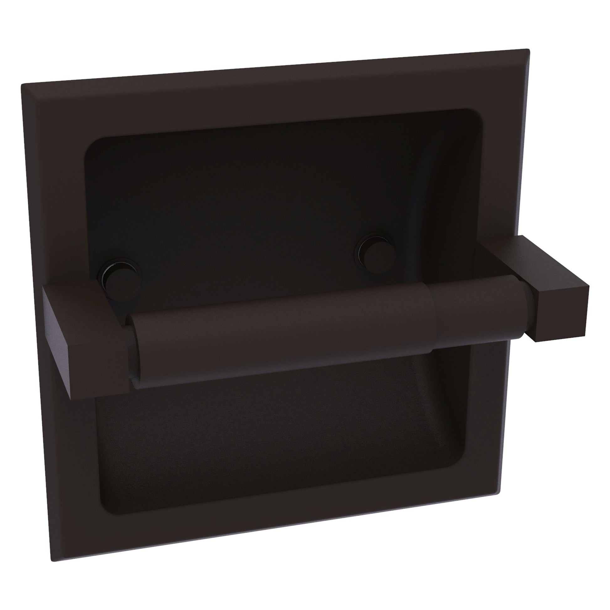 Allied Brass Montero 6.1" x 6.1" Oil Rubbed Bronze Solid Brass Recessed Toilet Paper Holder
