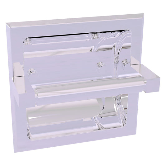 Allied Brass Montero 6.1" x 6.1" Polished Chrome Solid Brass Recessed Toilet Paper Holder