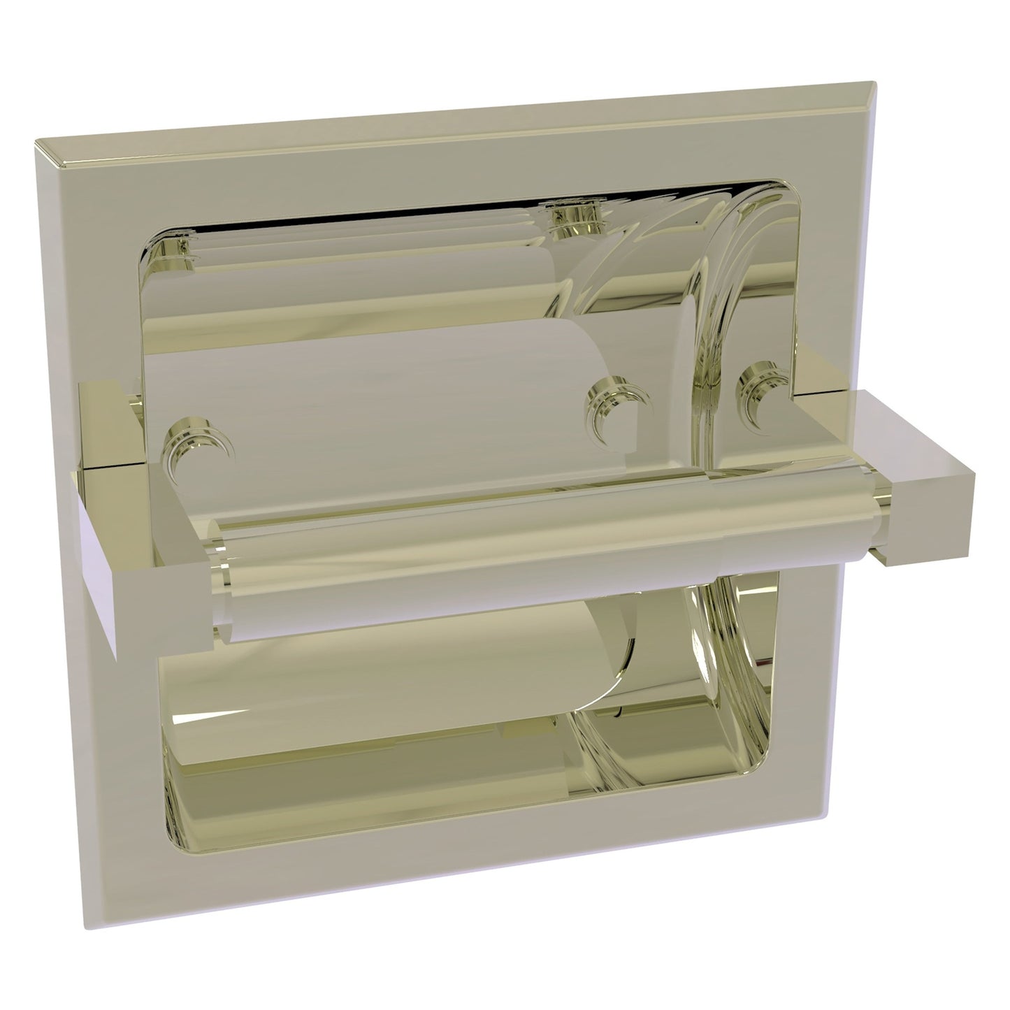 Allied Brass Montero 6.1" x 6.1" Polished Nickel Solid Brass Recessed Toilet Paper Holder