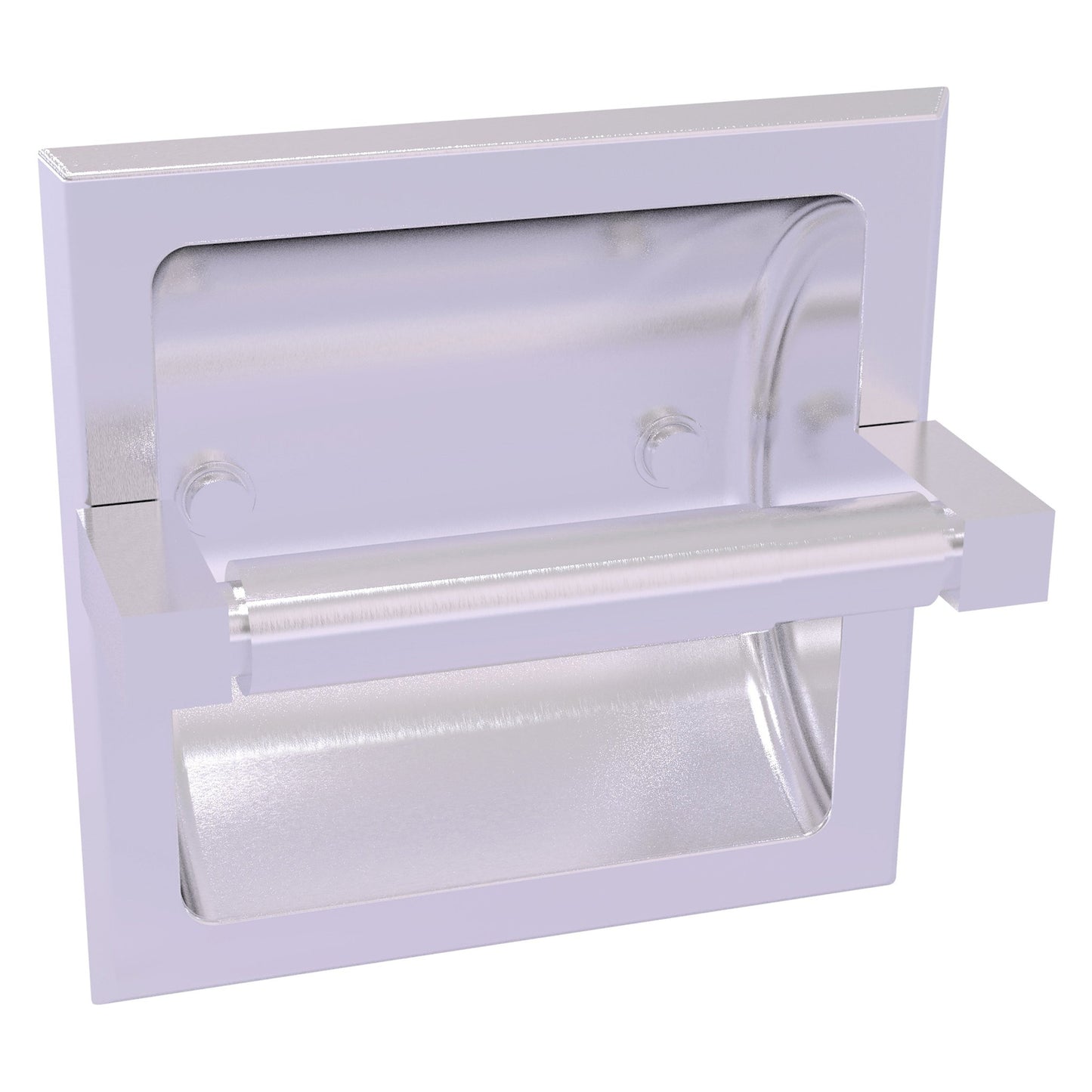 Allied Brass Montero 6.1" x 6.1" Satin Chrome Solid Brass Recessed Toilet Paper Holder