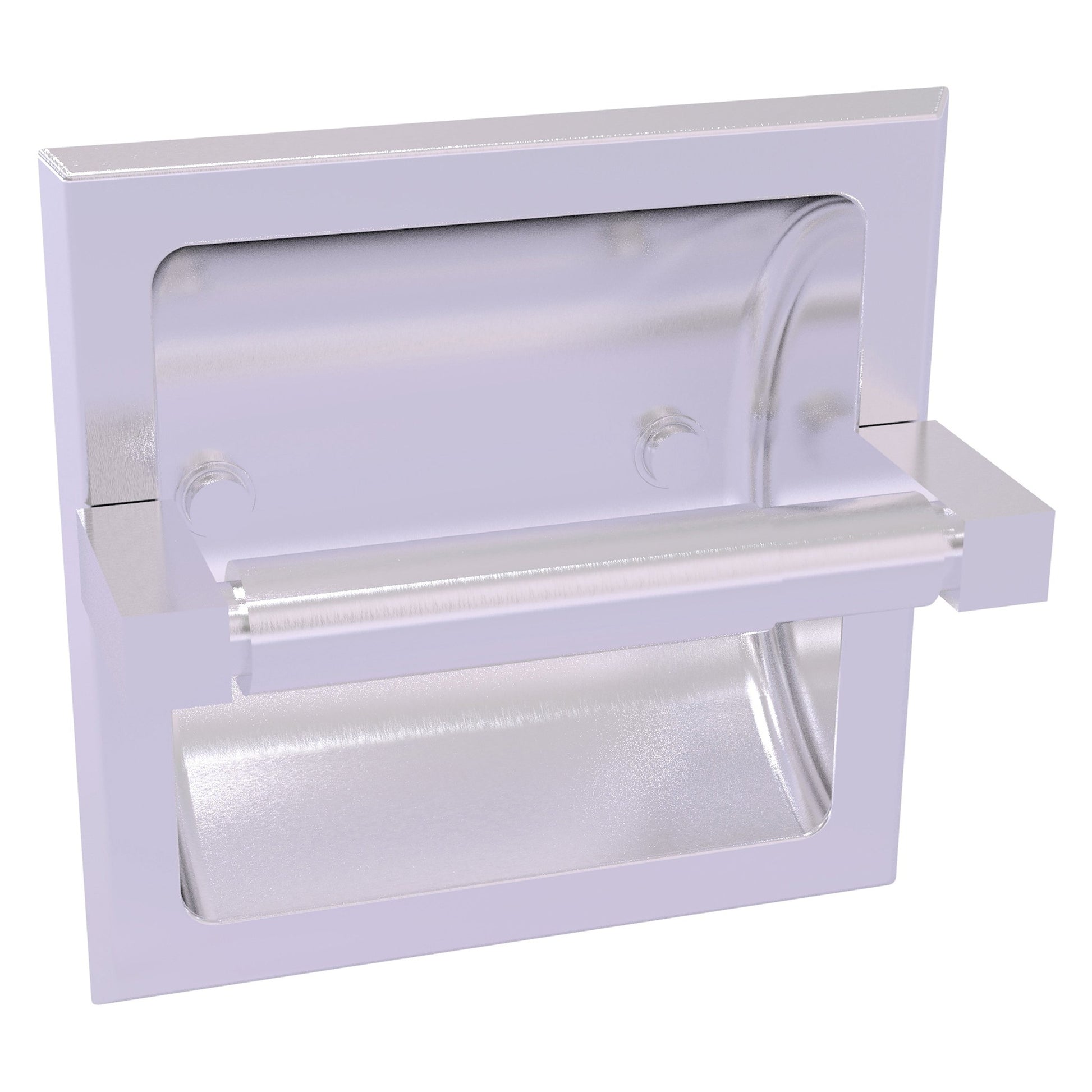 Allied Brass Montero 6.1" x 6.1" Satin Chrome Solid Brass Recessed Toilet Paper Holder
