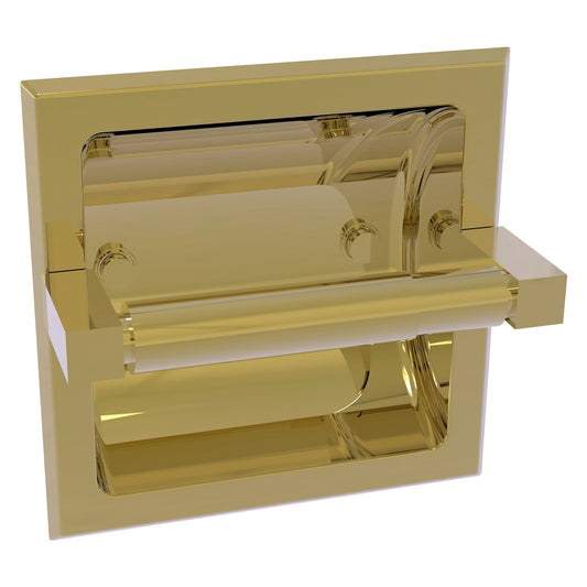 Allied Brass Montero 6.1" x 6.1" Unlacquered Brass Solid Brass Recessed Toilet Paper Holder