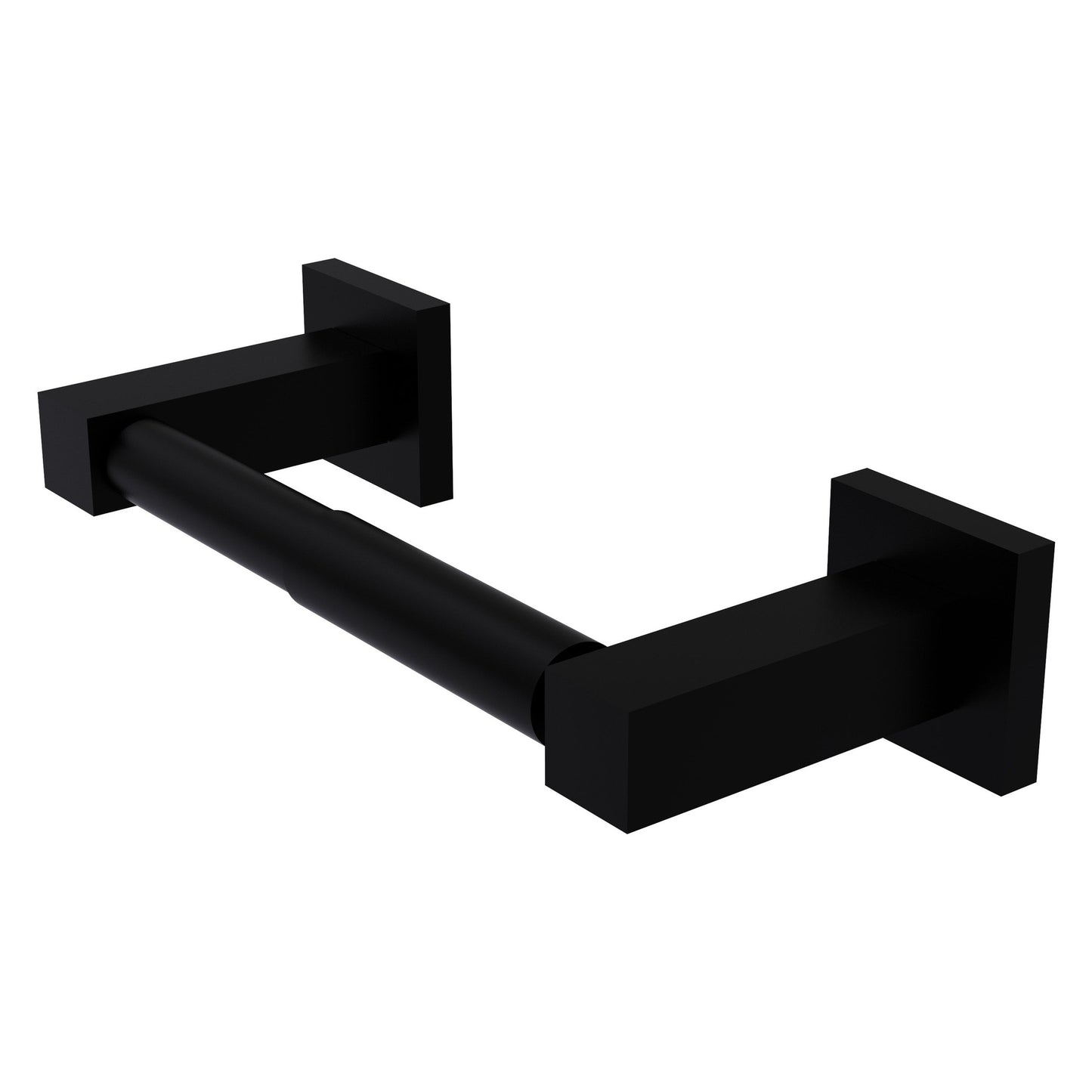 Allied Brass Montero 9.8" x 3.7" Matte Black Solid Brass Contemporary Two-Post Toilet Tissue Holder