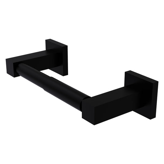 Allied Brass Montero 9.8" x 3.7" Matte Black Solid Brass Contemporary Two-Post Toilet Tissue Holder