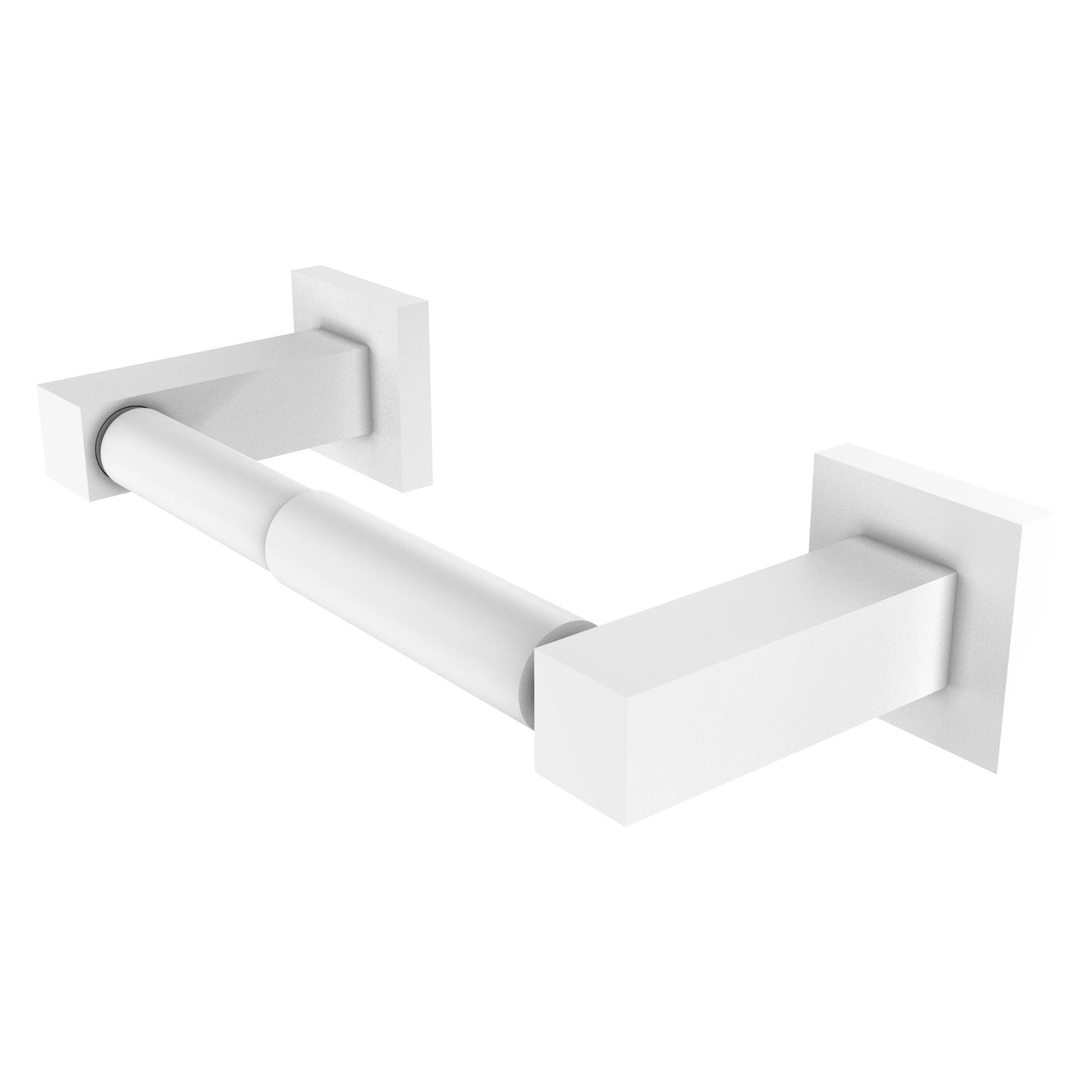 Allied Brass Montero 9.8" x 3.7" Matte White Solid Brass Contemporary Two-Post Toilet Tissue Holder