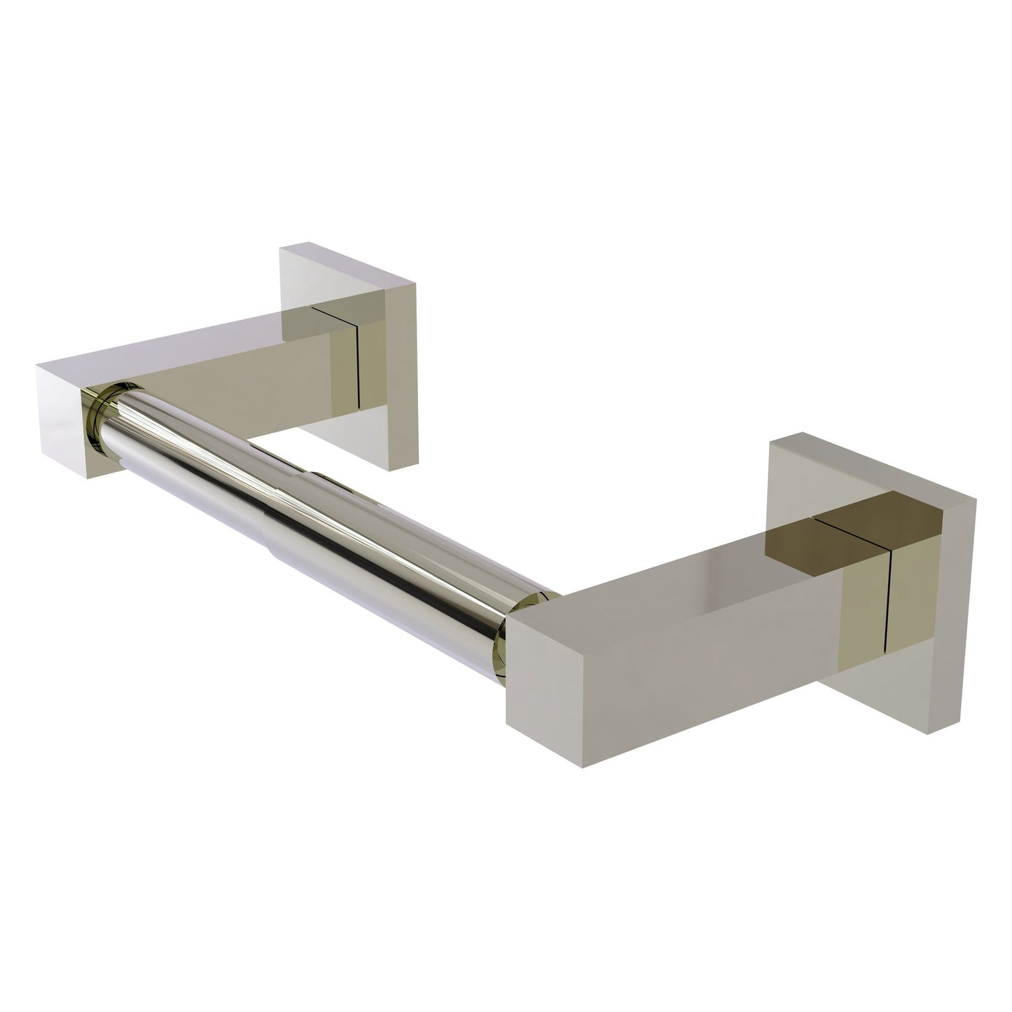 Allied Brass Montero 9.8" x 3.7" Polished Nickel Solid Brass Contemporary Two-Post Toilet Tissue Holder