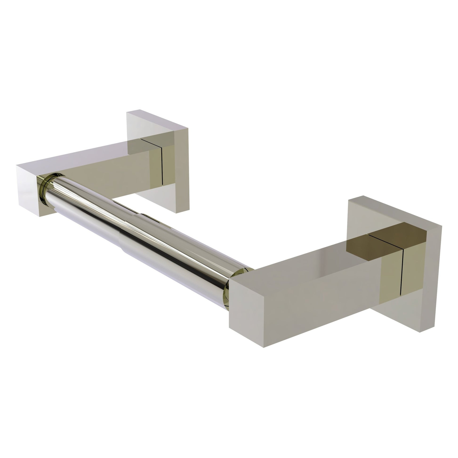 Allied Brass Montero 9.8" x 3.7" Polished Nickel Solid Brass Contemporary Two-Post Toilet Tissue Holder