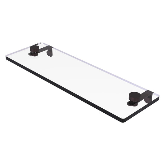 Allied Brass NS-1/16 16" x 5" Antique Bronze Solid Brass Glass Vanity Shelf With Beveled Edges