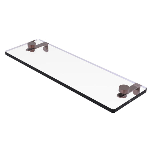 Allied Brass NS-1/16 16" x 5" Antique Copper Solid Brass Glass Vanity Shelf With Beveled Edges