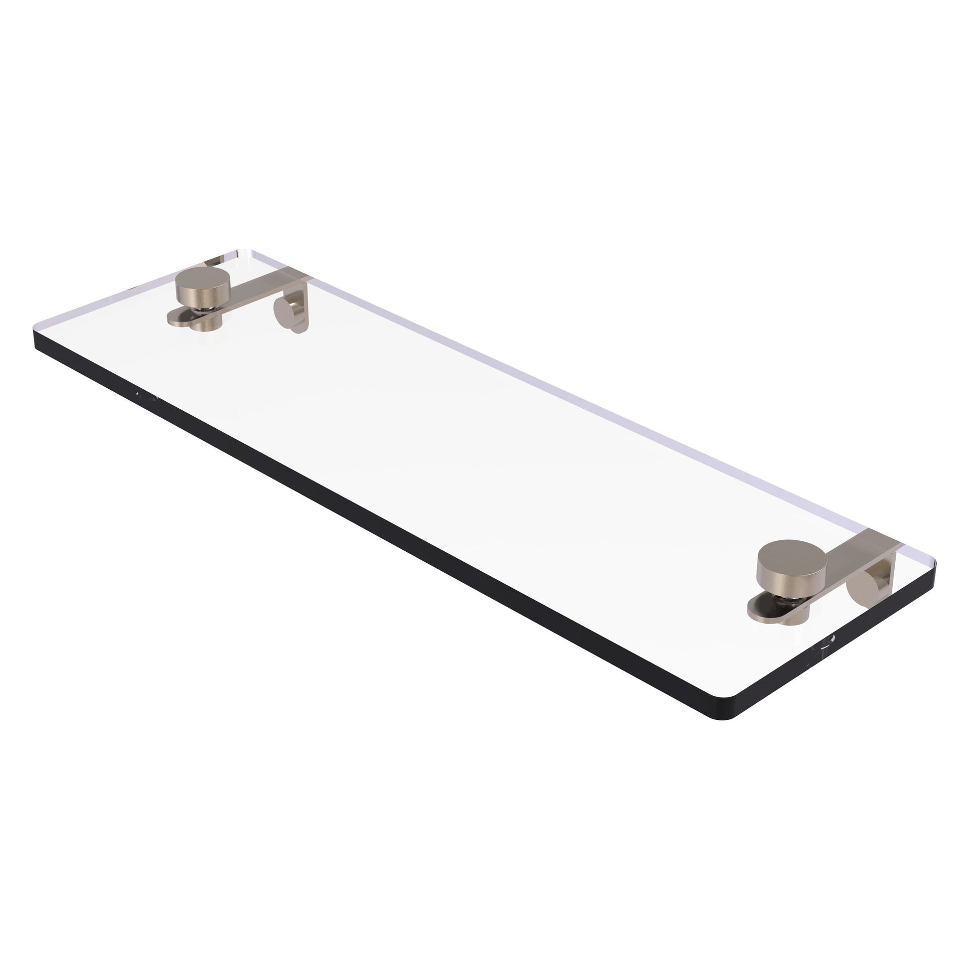 Allied Brass NS-1/16 16" x 5" Antique Pewter Solid Brass Glass Vanity Shelf With Beveled Edges