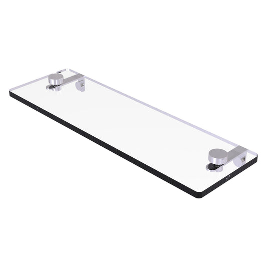 Allied Brass NS-1/16 16" x 5" Polished Chrome Solid Brass Glass Vanity Shelf With Beveled Edges