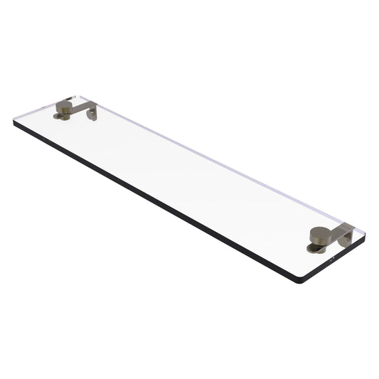 Allied Brass NS-1/22 22" x 5" Antique Brass Solid Brass Glass Vanity Shelf With Beveled Edges