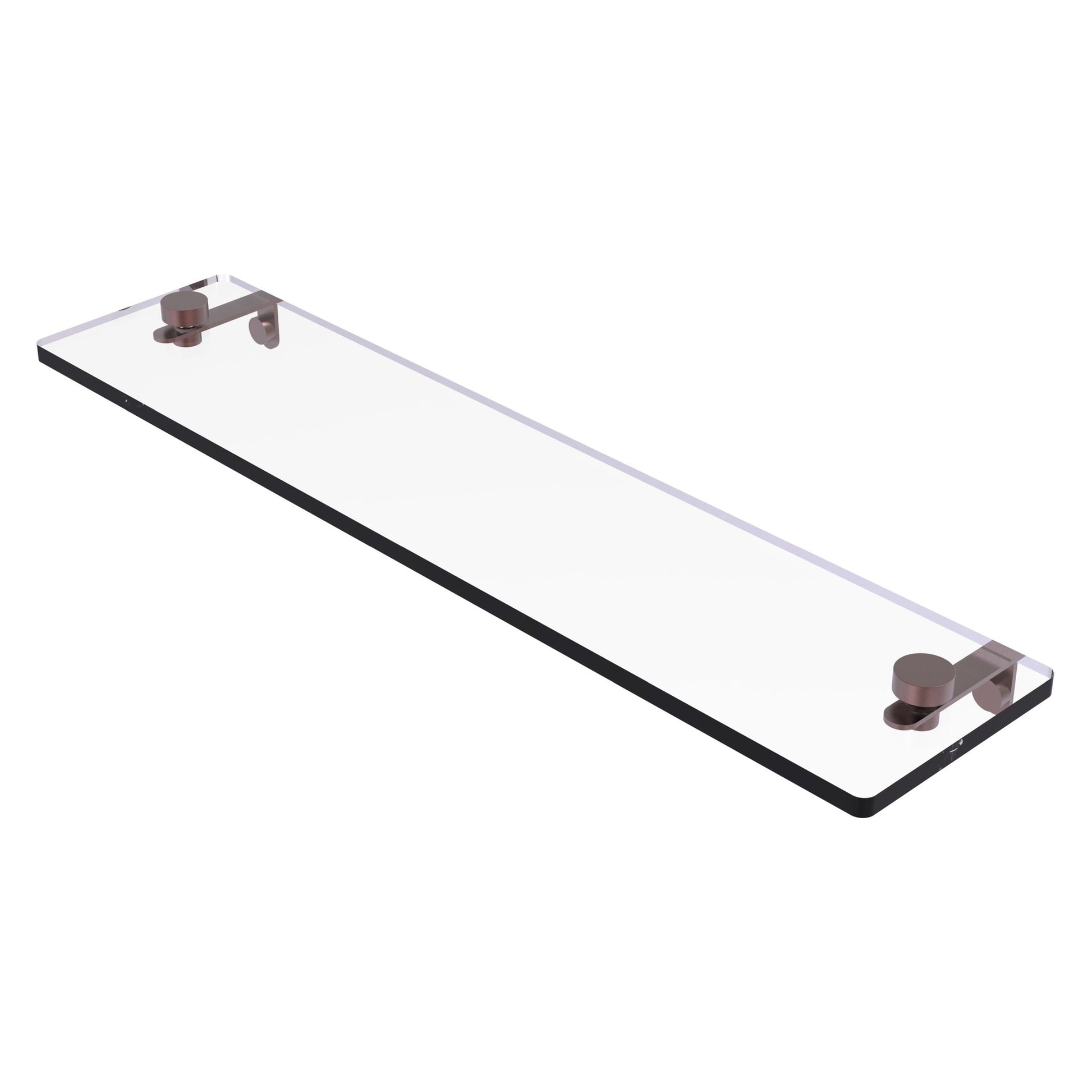 Allied Brass NS-1/22 22" x 5" Antique Copper Solid Brass Glass Vanity Shelf With Beveled Edges