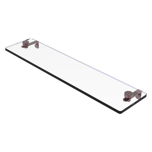 Allied Brass NS-1/22 22" x 5" Antique Copper Solid Brass Glass Vanity Shelf With Beveled Edges