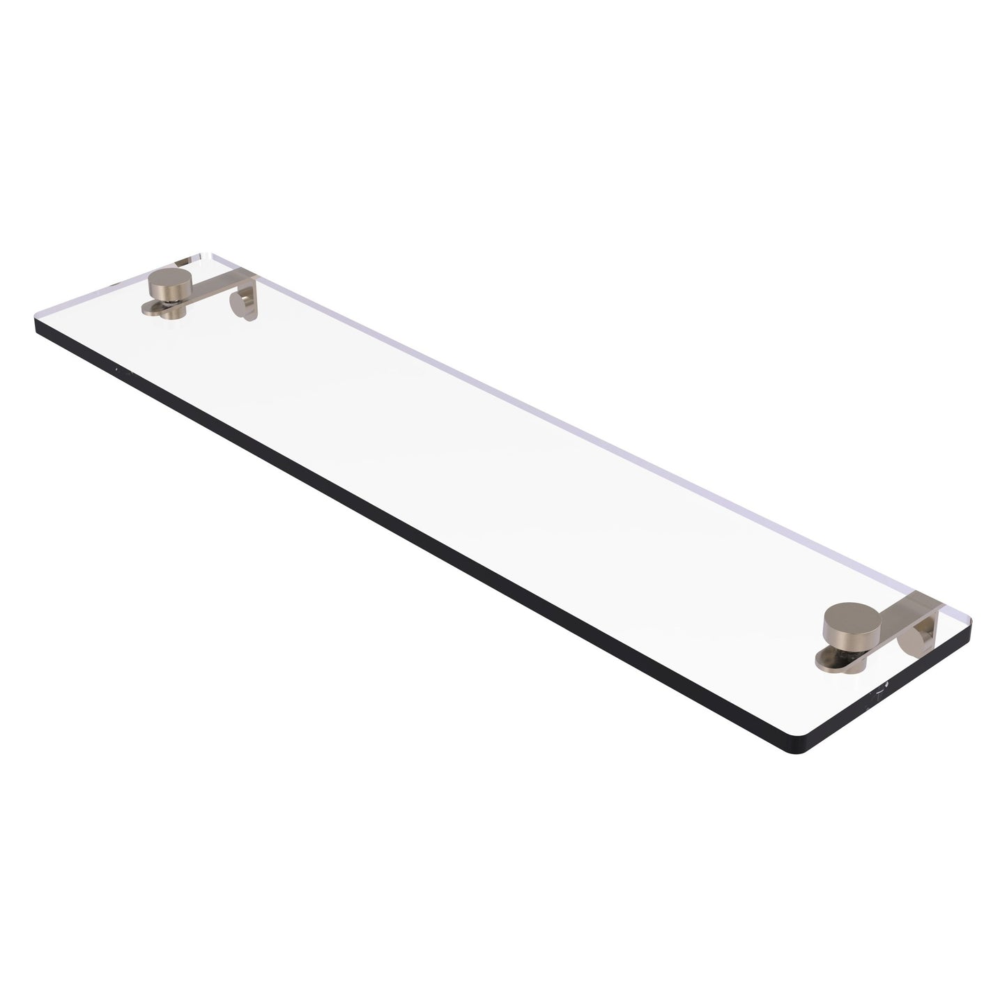 Allied Brass NS-1/22 22" x 5" Antique Pewter Solid Brass Glass Vanity Shelf With Beveled Edges