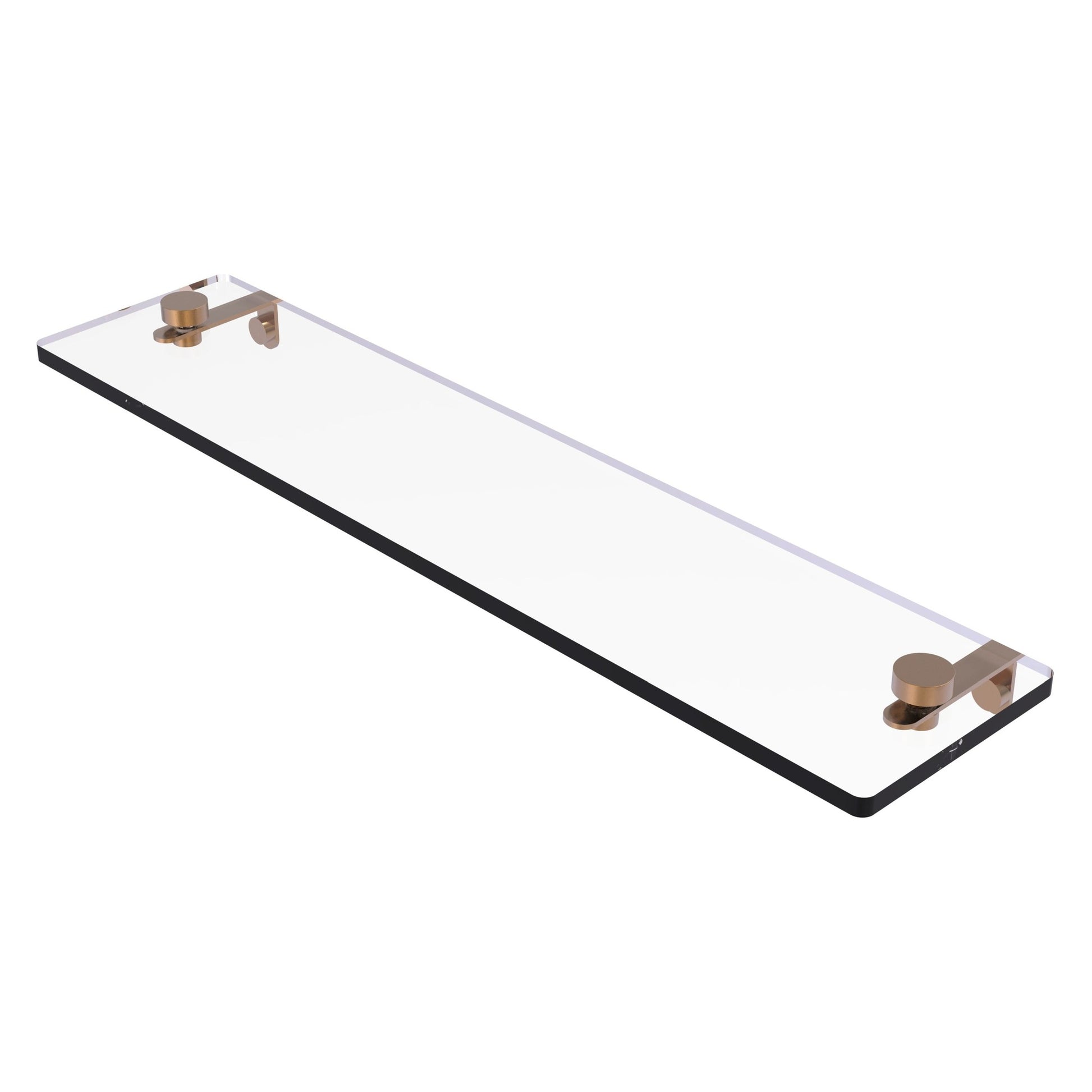 Allied Brass NS-1/22 22" x 5" Brushed Bronze Solid Brass Glass Vanity Shelf With Beveled Edges