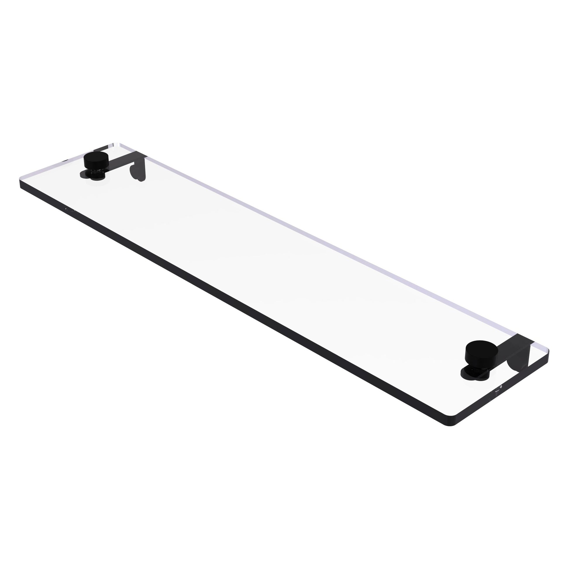 Allied Brass NS-1/22 22" x 5" Matte Black Solid Brass Glass Vanity Shelf With Beveled Edges