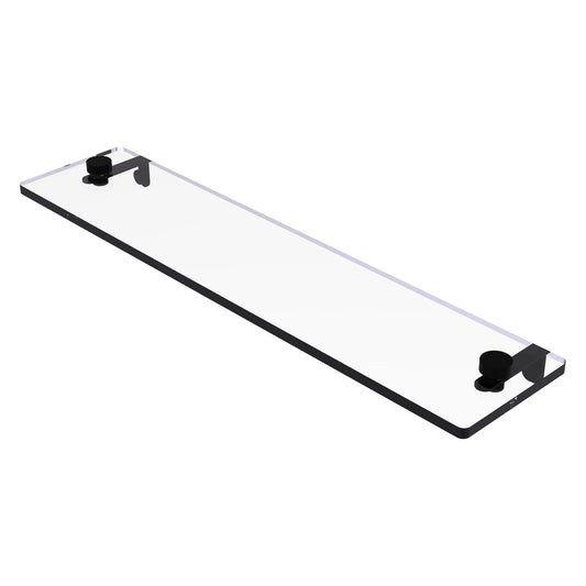 Allied Brass NS-1/22 22" x 5" Matte Black Solid Brass Glass Vanity Shelf With Beveled Edges