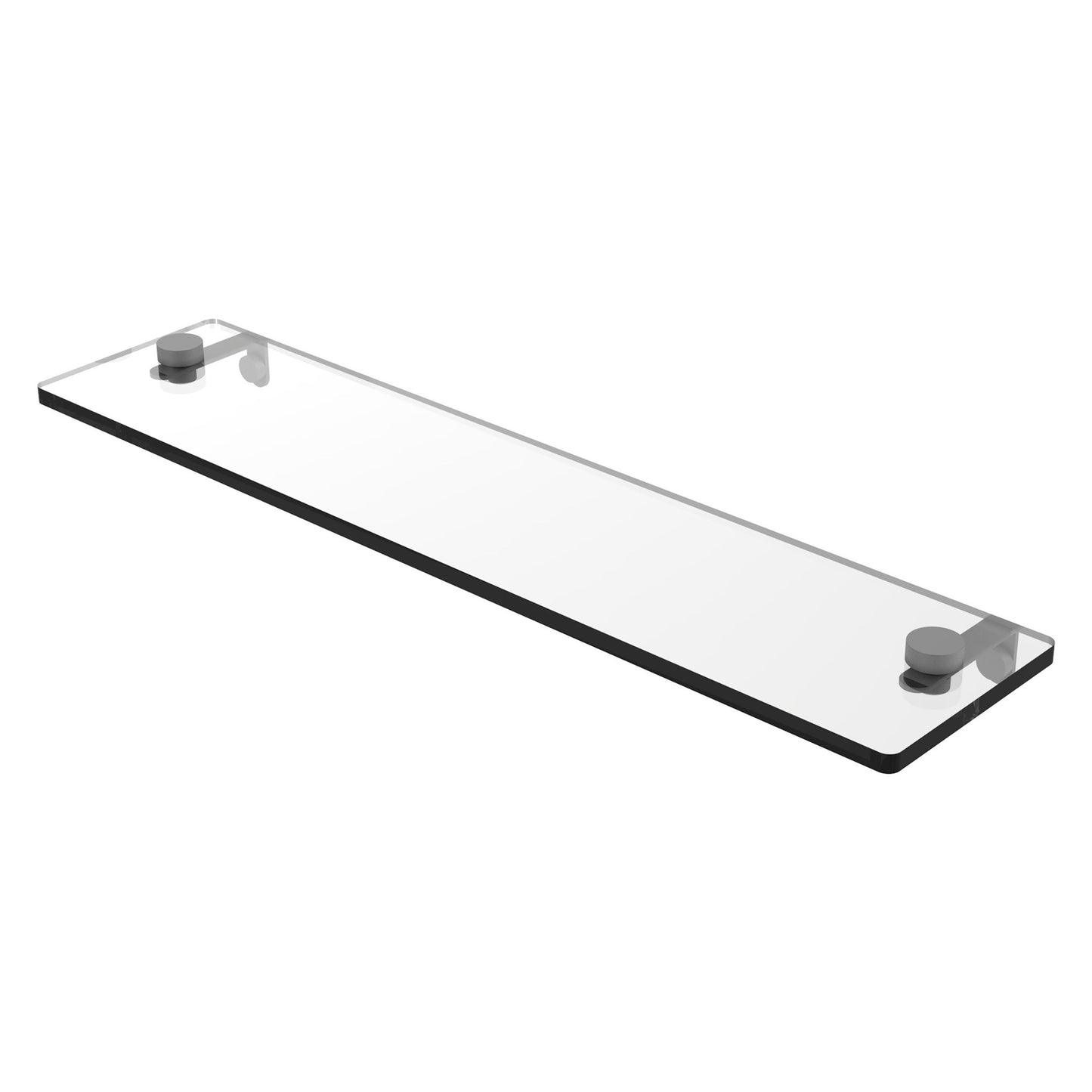 Allied Brass NS-1/22 22" x 5" Matte Gray Solid Brass Glass Vanity Shelf With Beveled Edges