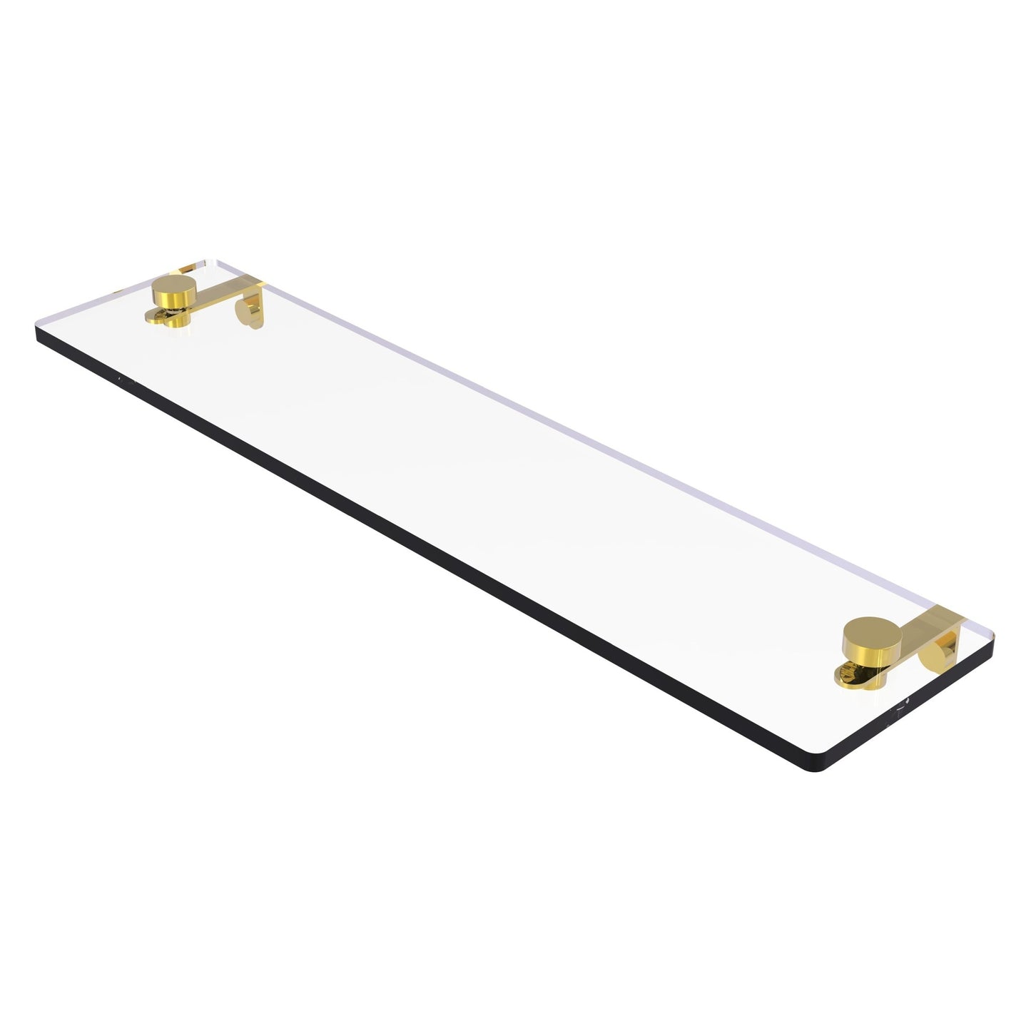 Allied Brass NS-1/22 22" x 5" Polished Brass Solid Brass Glass Vanity Shelf With Beveled Edges